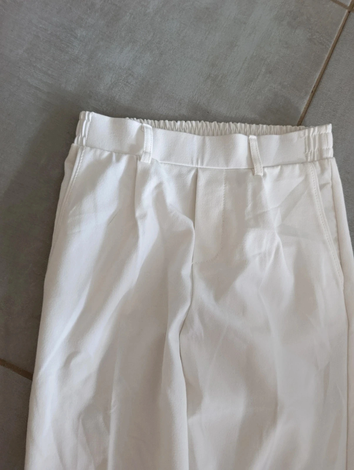 Bershka off-white trousers XS – elastic waist – comfortable – photo 3